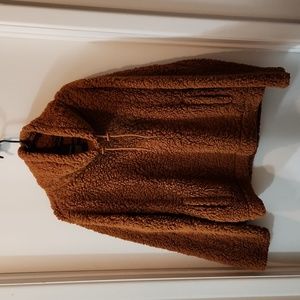 Womens brown sherpa pullover